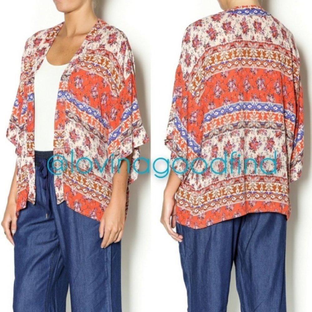 Freebird by Steven Boho Floral Festival Kimono Cover-up NWT sz S